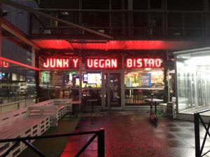 Outside at Junk y Vegan in Helsinki