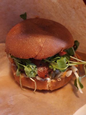 Magical Mushs burger at Junk y Vegan in Helsinki