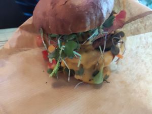 Meatningless burger at Junk y Vegan in Helsinki