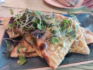 Garlic bread at Junk y Vegan in Helsinki