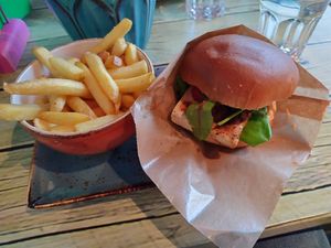 Asian burger at Junk y Vegan in Helsinki