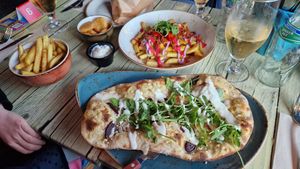 Flatbread at Junk y Vegan in Helsinki