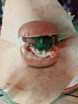 Junky burger at Junk y Vegan in Helsinki