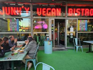 Outdoor seating. at Junk y Vegan in Helsinki