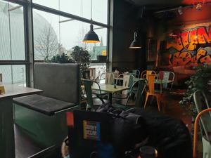 Seating at Junk y Vegan in Helsinki