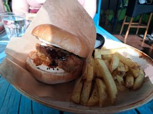 Kimchi burger at Junk y Vegan in Helsinki