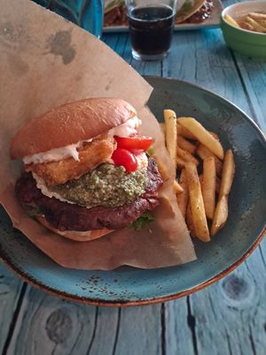 Caprese burger at Junk y Vegan in Helsinki