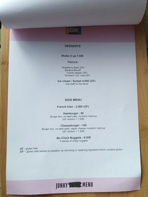 New menu 2 at Junk y Vegan in Helsinki