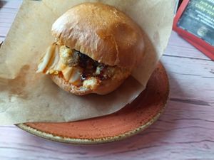 Kimchi burger at Junk y Vegan in Helsinki