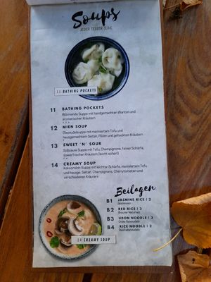 Menu Soups and sides at ChayArt in Potsdam