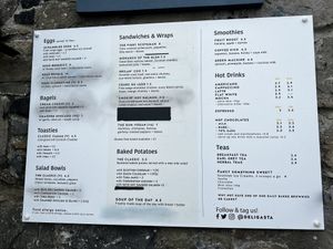 Menu outside  at Deli Gasta in Isle Of Skye