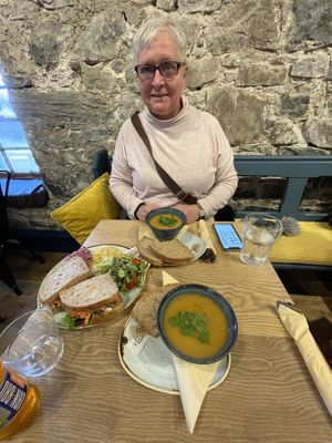 Soups and a large sarnie wi salad n slaw at Deli Gasta in Isle Of Skye