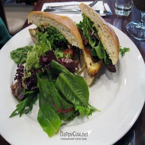 BLT crispy southern fried tofu, tempeh bacon, lettuce & tomato at V Note in New York City