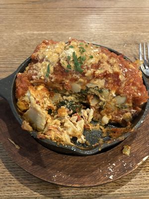 Artichoke lasagna was delicious  at Yummvees in Richmond