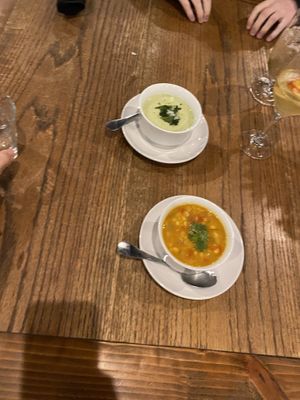 Cold cucumber soup   at Yummvees in Richmond