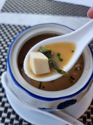 miso soup with tofu at Ichiban Sushi in Remich