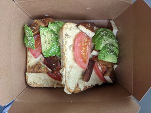 Double Avocado toast with tofu added ($20) at Communitea Cafe in Canmore