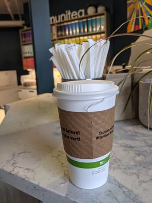 Oat milk London fog at Communitea Cafe in Canmore