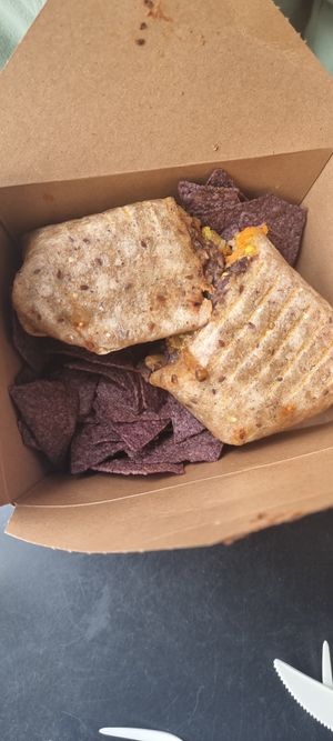 Vegan burrito at Communitea Cafe in Canmore