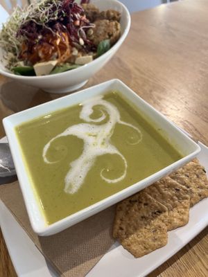 Delicious « soup of the moment"  at Communitea Cafe in Canmore