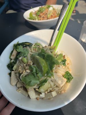 Satay Noodle bowl with tofu  at Communitea Cafe in Canmore