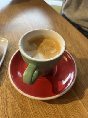 Oat milk macchiato   at Communitea Cafe in Canmore