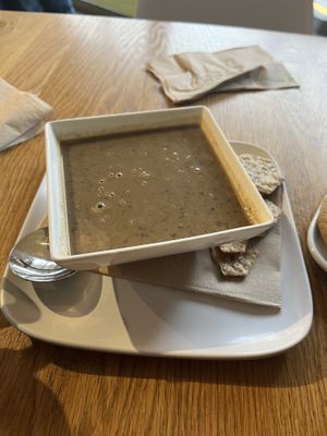 soup of the day - lentil soup with coconut and yam - amazing   at Communitea Cafe in Canmore