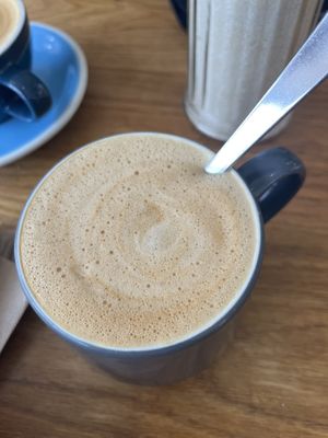 Oat milk latte   at Communitea Cafe in Canmore