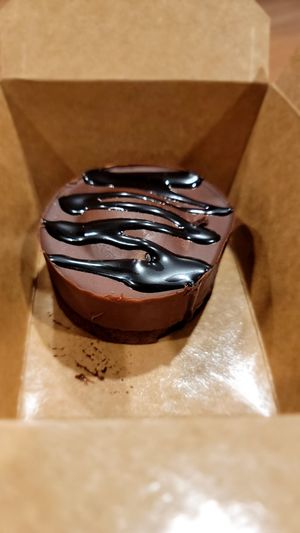 Vegan chocolate cake at Communitea Cafe in Canmore