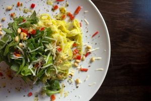 Creamy Tagliatelle Pasta at The Music Cafe in Stratford-upon-avon