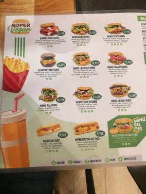 Carta at Super Vegan in Barcelona