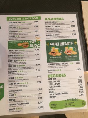 Carta at Super Vegan in Barcelona