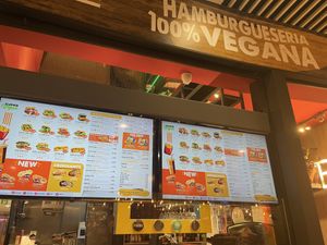 The menu  at Super Vegan in Barcelona