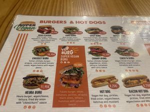 Menu  at Super Vegan in Barcelona