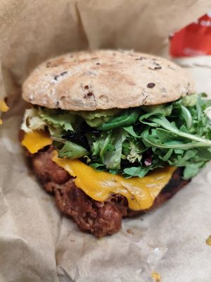 Spicy burg at Super Vegan in Barcelona