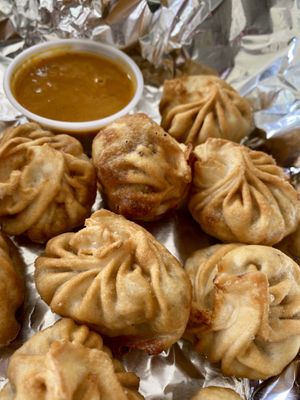 Vegan potato momo (fried)  at BottleDog Bites & Brews in Cary