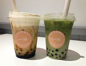 Dirty Mylk (left) and the Jade Dragon (right) at Coconut Whisk in Minneapolis