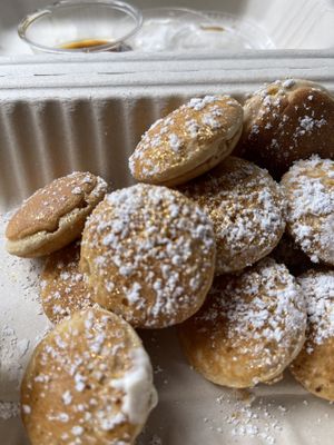 Gold dusting on Hashtag Classic mini pancakes   at Coconut Whisk in Minneapolis
