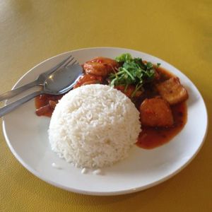 Sizzling beancurd rice (lunch set) at Tian Pin Vegetarian Restaurant in Petaling Jaya