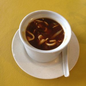 Szechuan soup at Tian Pin Vegetarian Restaurant in Petaling Jaya