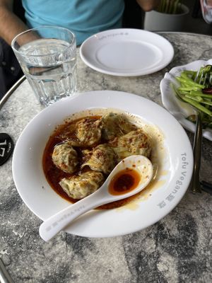 Wontons at Tofu Vegan - Islington in North London