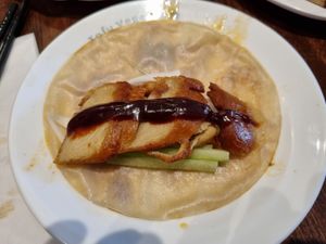 Peking duck pancake at Tofu Vegan - Islington in North London