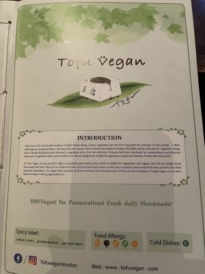 Good place for Chinese vegan food  at Tofu Vegan - Islington in North London