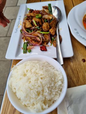 Rice and Lamb at Tofu Vegan - Islington in North London