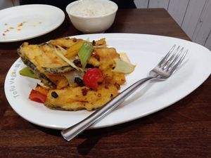 "Twice cooked 'fish'" at Tofu Vegan - Islington in North London
