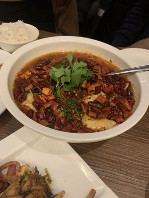 This is the ‘fish’ course. I found okey but that’s it. I found it quite unbalanced the dish. Too many broth and too too spicy for a fish course. at Tofu Vegan - Islington in North London