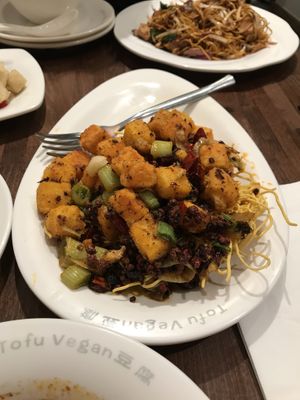 Fragrant hot tofu at Tofu Vegan - Islington in North London