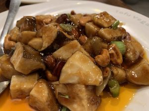 King oyster Mushroom with cashew  at Tofu Vegan - Islington in North London