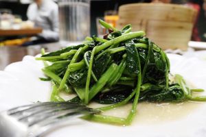 Stir-fried water spinach   at Tofu Vegan - Islington in North London