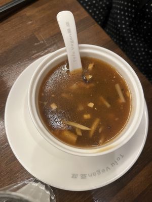 hot and sour soup  at Tofu Vegan - Islington in North London
